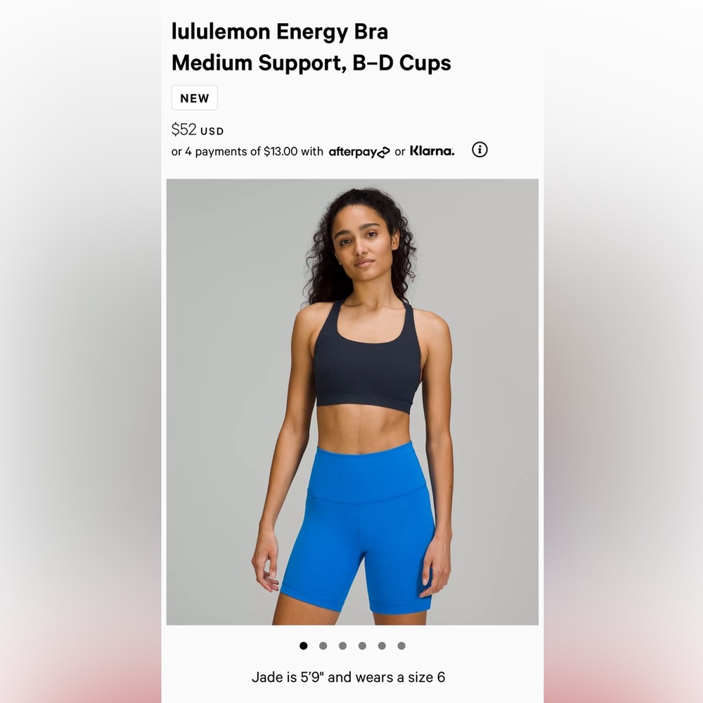 lululemon Energy Bra Medium Support Sports Bra Black